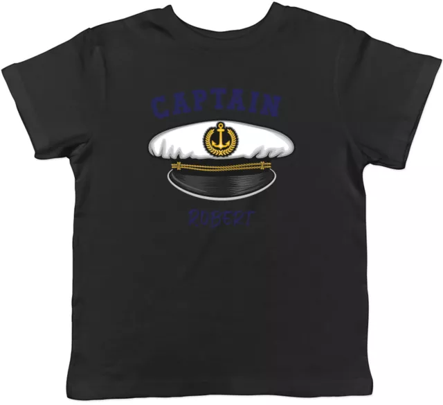 Personalised Captain Kids T-Shirt Sailor Boat Sailing Childrens Boys Girls Gift