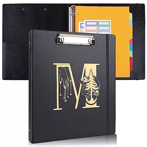 3 Ring Binder 1 Inch Letter Design Three Ring Binder PU Leather Binders with