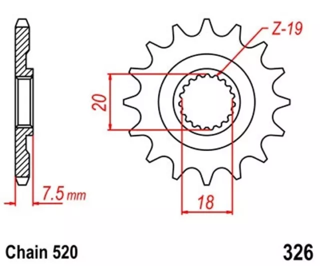 Ritzel 13Z Teilung 520 für HONDA CR 125 R 87-03 front sprocket