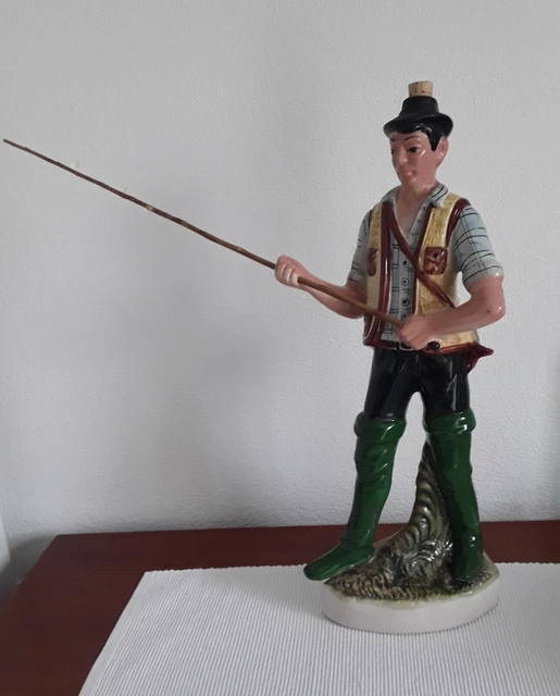 Ancienne Bouteille De Liqueur En Céramique - Musicien Signé Klem - Vers 1978