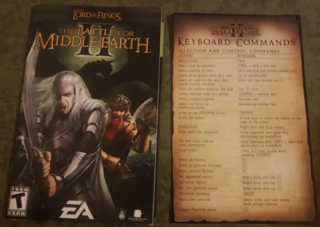 Battle for Middle Earth II 2 - ORIGINAL INSTRUCTION MANUAL ONLY - PC - NO GAME