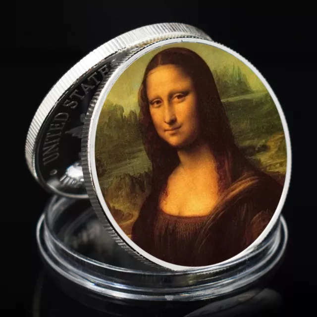 Mona Lisa's Smile Silver Coin World Famous Paintings Da Vinci Art Coin Souvenir