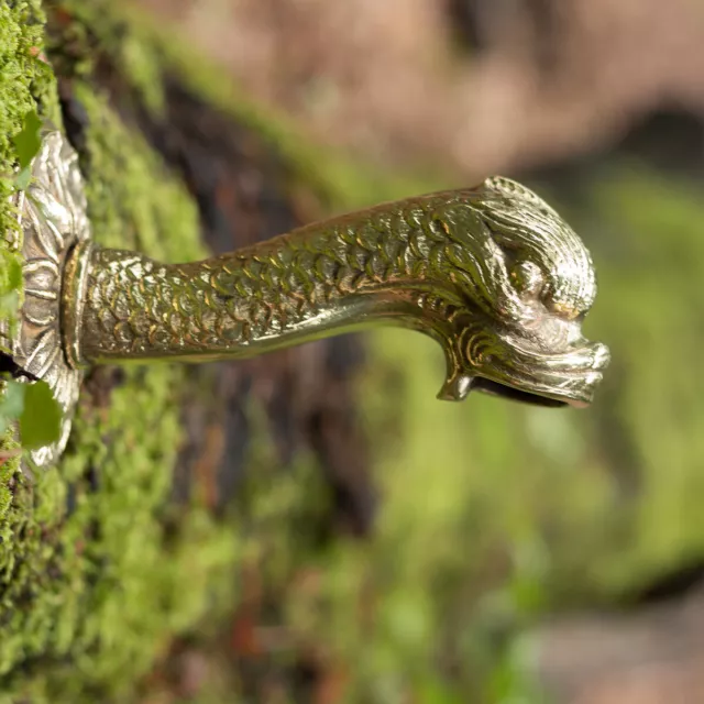 Brunnenfigur Fisch Wasserspender aus Messing Wasserspeier für Gartenteich 3/4"