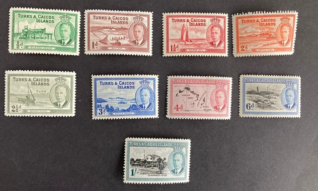 Stamps Turks & Caicos GVI SG 221/9 Lightly Mounted Mint