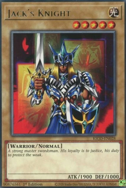 Yugioh! Jack's Knight - KICO-EN028 - Rare - 1st Edition Near Mint, English