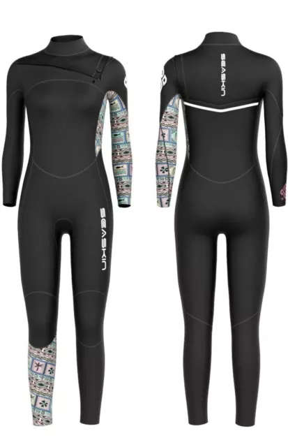 Seaskin Surf Wetsuit Womens 3/2mm Chest Zip Full Wetsuit Size S RETAIL $229.99
