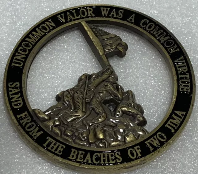 * US Marine Corps Memorial Military Challenge Coin From The Sands Of Iwo Jima