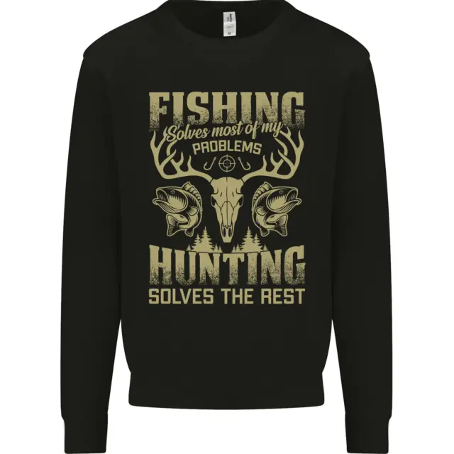 Felpa maglione da uomo divertente pescatore e caccia