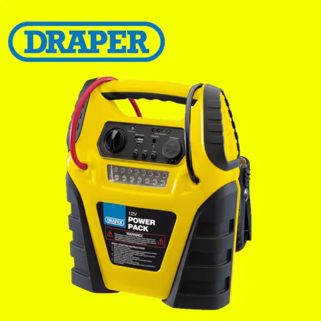 Draper 90643 12V Power Pack with compressor, work light,12V DC socket & USB Port