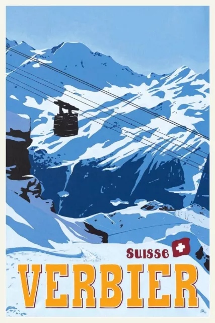 VERBIER SUISSE Rncm - POSTER HQ 40x60cm d'une AFFICHE VINTAGE