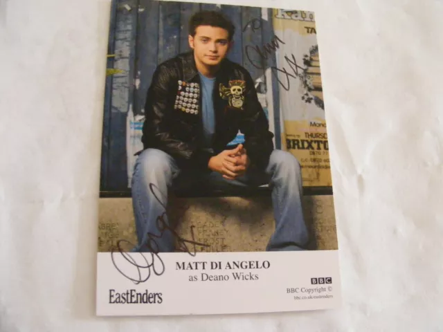 MATT DI ANGELO Signed EASTENDERS Cast Card Photo Autograph Deano Wicks