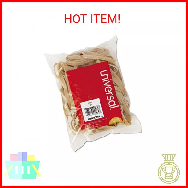 Universal 00464 Rubber Bands, Size 64, 3-1/2 X 1/4, 80 Bands/1/4Lb Pack (Unv0046