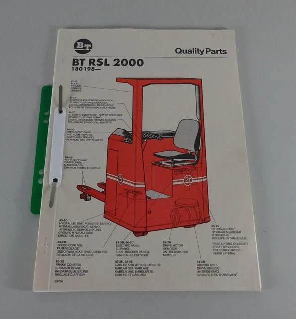 PARTS CATALOG / Spare Parts List BT Electric Forklift RSL 2000 £38.60