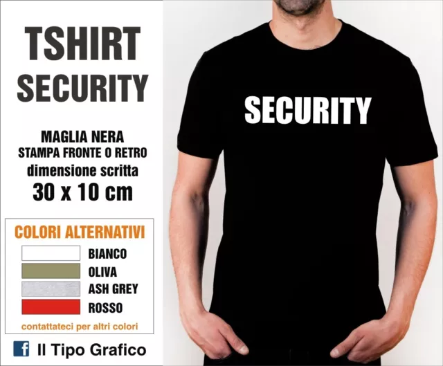 T Shirt SECURITY maglietta staff party bar discoteca maglia personale sicurezza