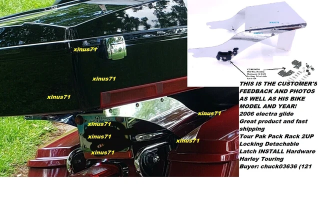 Tour Pak Pack Rack 2UP Locking Detachable Latch INSTALL Hardware  Harley Touring