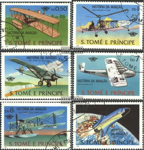 Sao Tome e Principe 592-597 (kompl.Ausg.) gestempelt 1979 Geschichte der Luftfah