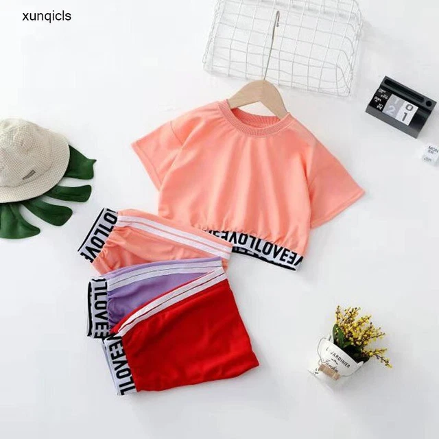 Manica Corta T-Shirt E Pantaloni Mosquito Per Bambina Estate Abbigliamento Set