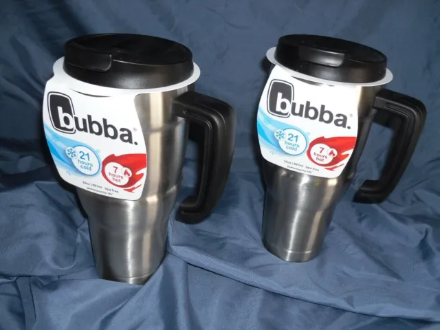 Lot of 2 BUBBA Hero XL Stainless Steel Travel Mugs. Handle. 30 fl oz.  NWOT NEW