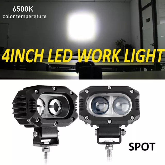 2x 200W Car LED Work Spot Light Bar Pods 4x4 Van ATV Offroad Lamps SUV Truck 4"