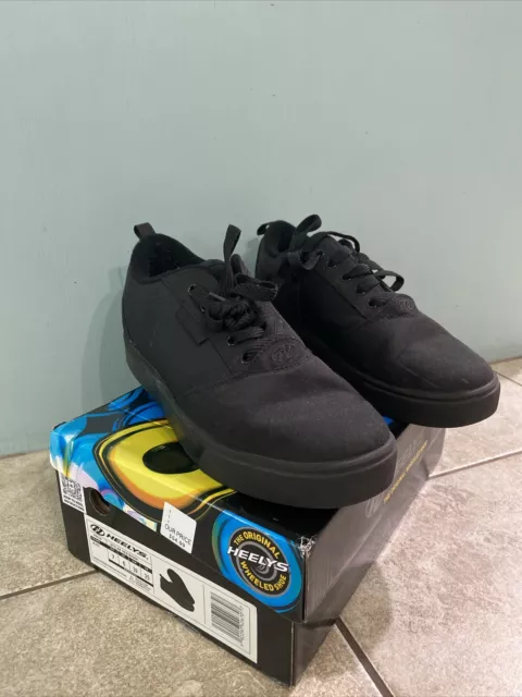 Heelys Launch Shoes Mens Size 7 Original Wheeled Sneaker Black Canvas