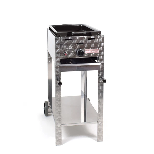 Edelstahl fahrbar Gasgrill Gasbräter 1-flammig (3,65kW) Grill BBQ P1EMFB