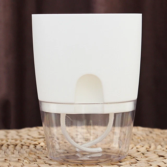 Nessun vaso per piante vaso da fiori autoirrigante trasparente, 15,3*18,2 cm