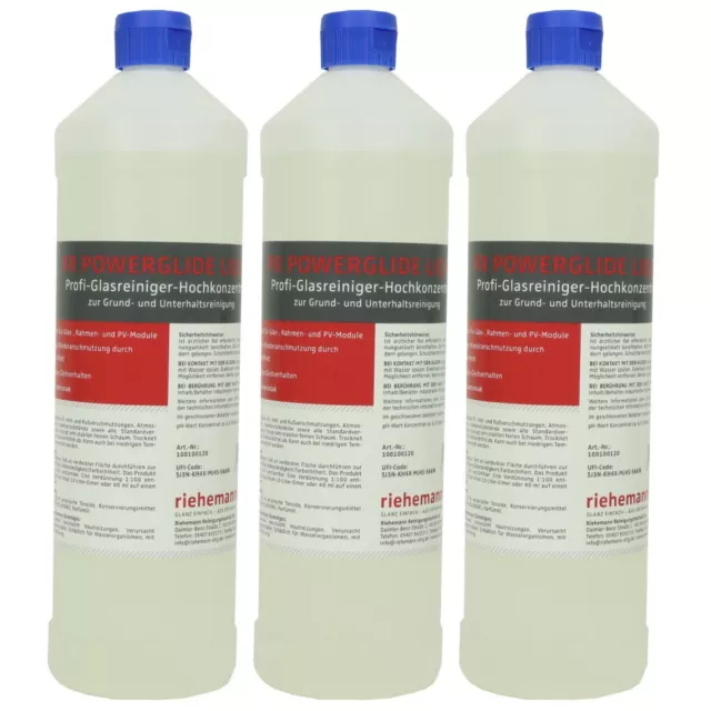 RR Powerglide Liquid 3 x 1L Profi-Glasreiniger-Hochkonzentrat zur Grundreinigung