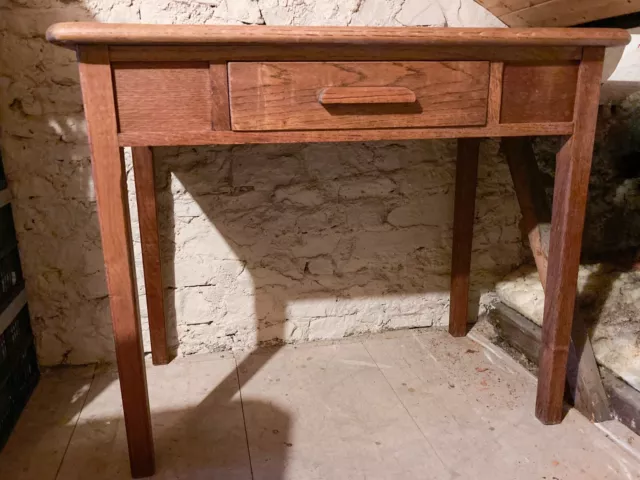 Abbess Vintage Oak Desk / Table With Drawer Suit Home Office