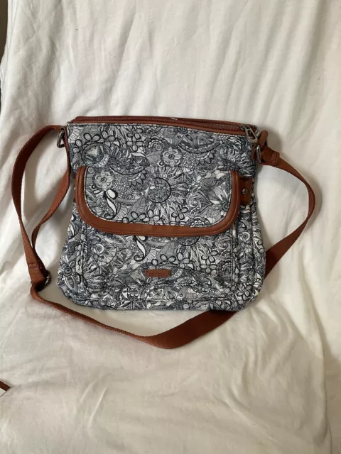 EUC Sakroots Navy Spirit Desert Artist Circle Navy Blue White Crossbody 106248