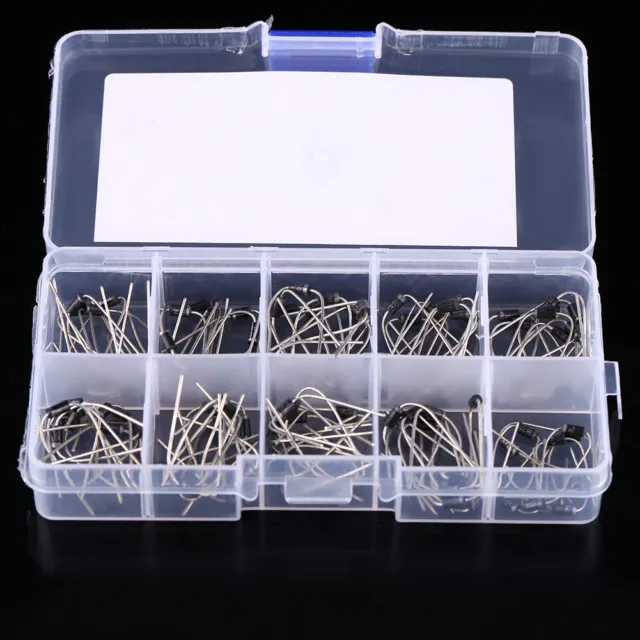 100pcs 10Values Rectifier Diode Assortment Electronic Kit Box