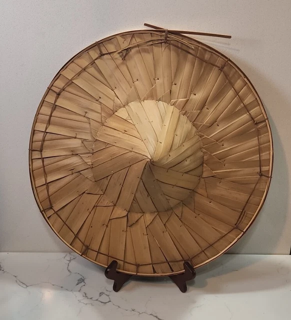 Vintage/Antique Burmese Bamboo Hat 18"