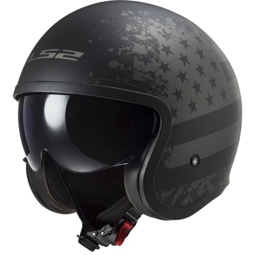 Casque LS2 OF599 Spitfire Noir Drapeau