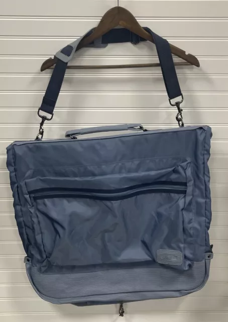 Vintage Verdi Folding Suit Garment Bag Blue 24" x 44"