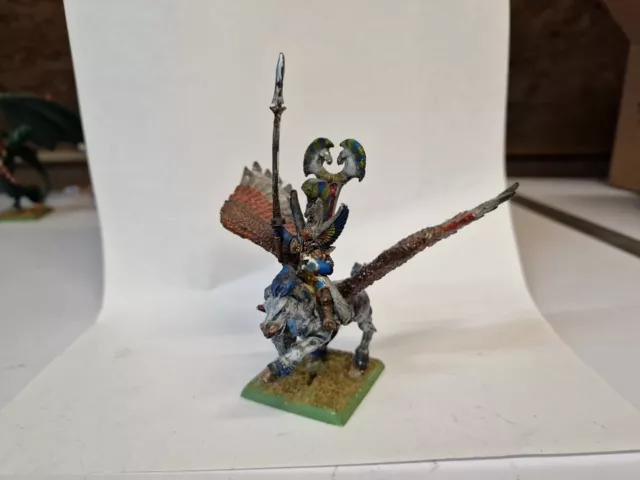 Warhammer Oldhammer High Elf Hero Riding Pegasus Metal Elves Lord Prince