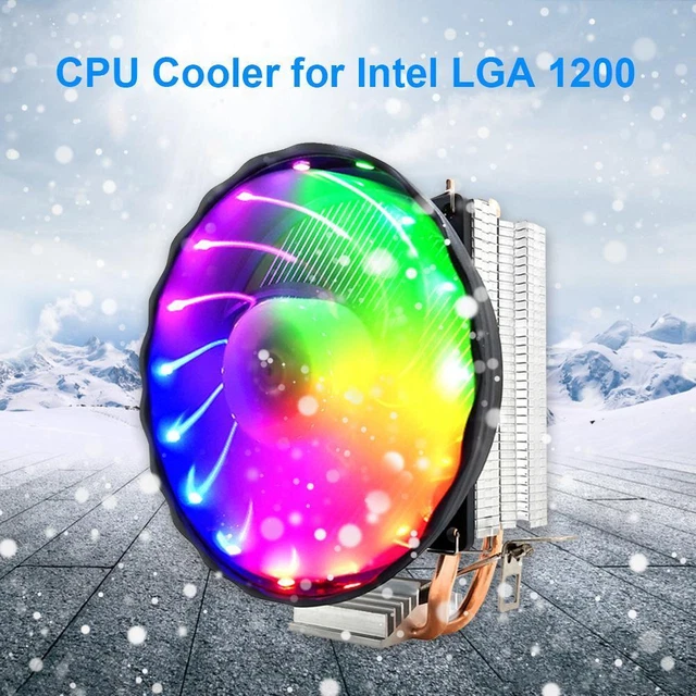 2 HEAT PIPES CPU Cooler PC Quiet Radiator for Intel LGA (4 Pin RGB) EUR ...
