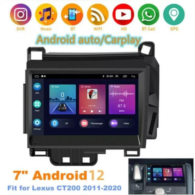 7"Android 13 Carplay Car Stereo Radio GPS Navi RDS DSP for Lexus CT200 2011-2020