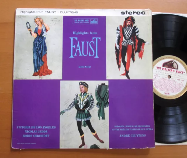 ASD 412 ED1 Gounod Faust Los Angeles Cluytens EMI 1st White Gold NM + insert