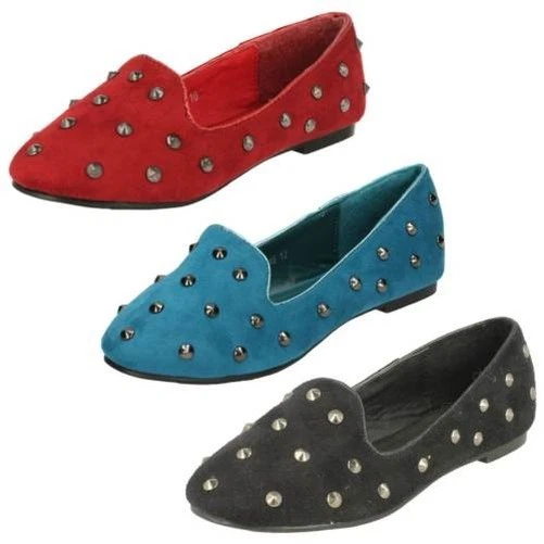 Ragazze Cutie Borchiato Mocassini Piatto 'Scarpe'
