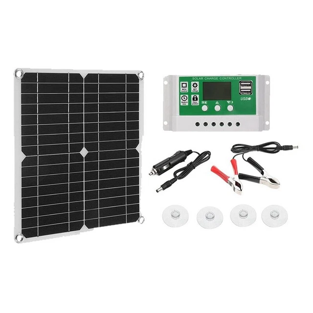 Kit Panneau Solaire 12W 50A 12V Chargeur de Batterie avec ContrôLeur Caravane C2
