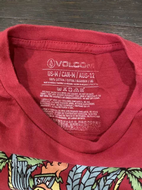 Volcom T Shirt Boys Medium Short Sleeve Red Shirt 3