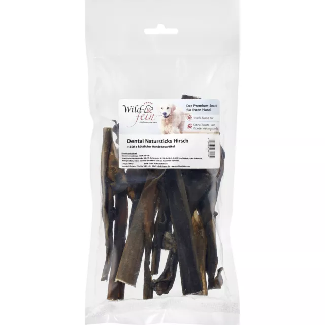 Wild & Fein Friandise pour Chien Dentaire Natursticks Cerf 150 G de