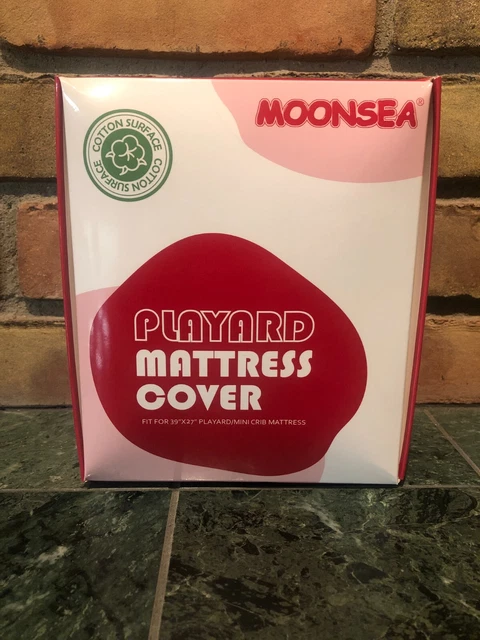 Funda de colchón moonsea playard superficie de algodón nueva en caja se adapta a 39x27