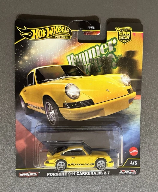 Hot Wheels Car Culture Porsche 911 Carrera RS 2.7 Jaune - Édition Marteau Drop - 1:64, Diecast, 2025