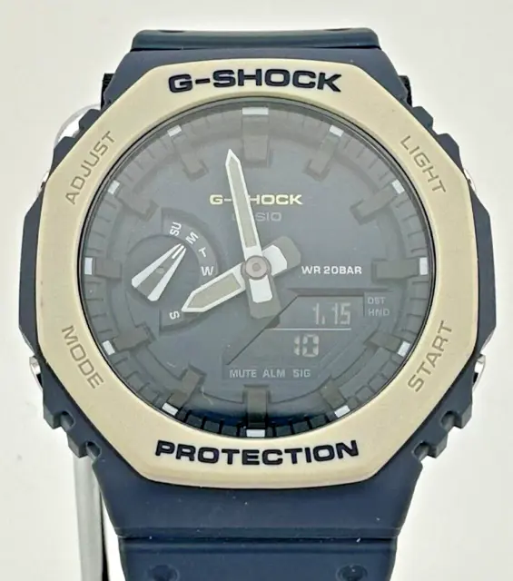 Casio G-Shock GA2110ET-2A Navy Blue Grey Carbon CasioOak Chrono Alarm Timer