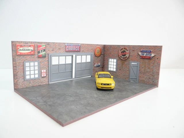 Carta Da Parati Adesiva Garage In Mattoni Scala 1/18 - 3 Fogli A4
