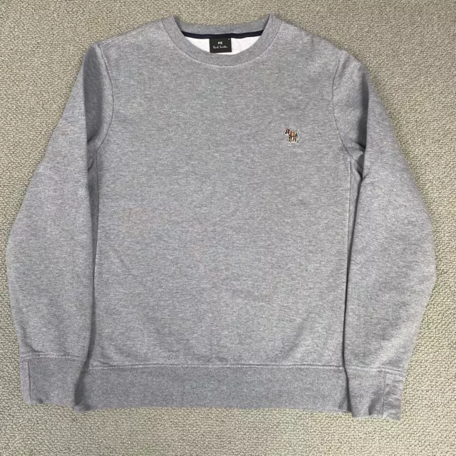 PS PAUL SMITH Sweatshirt Men’s Small Grey Sweater Jumper Long Sleeve Zebra Logo