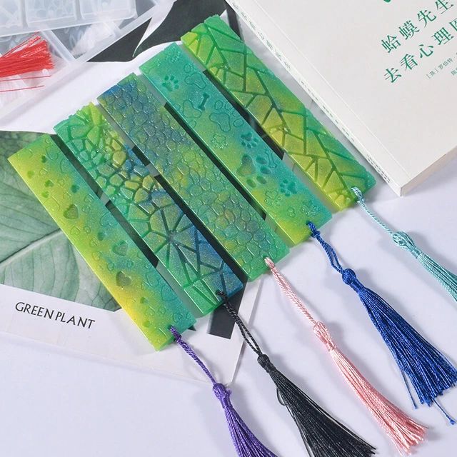 DIY Crystal Epoxy Resin Mold Leaves Cat's Claw Flower Bookmark Silicone Mould