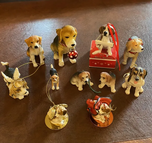 beagle dog ornaments set of 11
