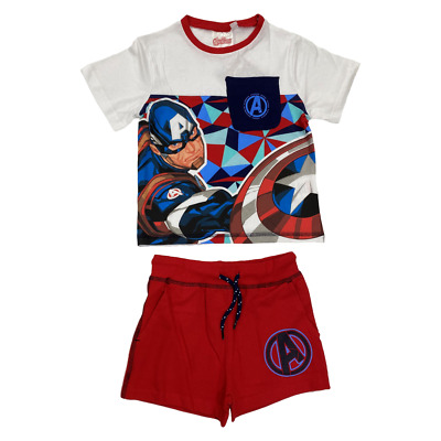 Completo Estivo Avengers Marvel Iron Man Short + T-Shirt Bambino 4/10 Anni