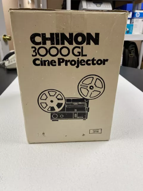 Vtg Chinon 3000GL Cine Film Projector w plug cord Dual Super Reg 8- As Is!